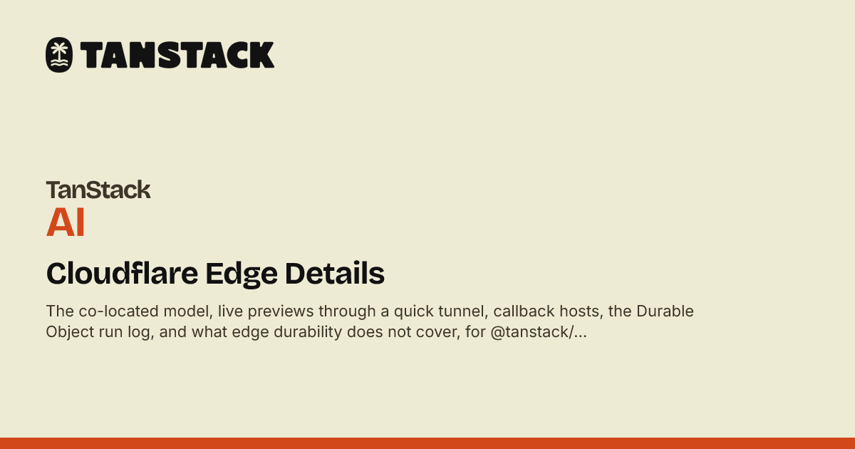 Edge Youtube Not Loading Cloudflare Edge Details | TanStack AI Docs