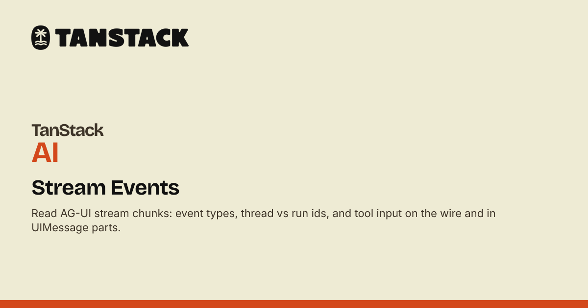 Thread Wire Table Stream Events | TanStack AI Docs