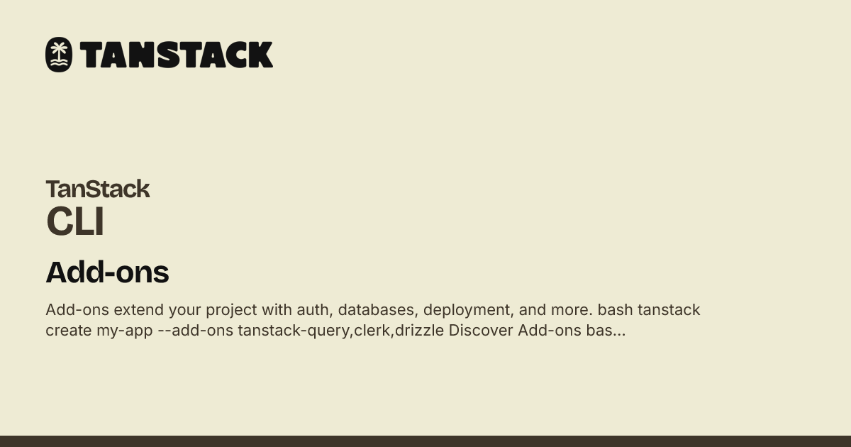 Mantine Shell Tanstack Add-ons | TanStack CLI Docs