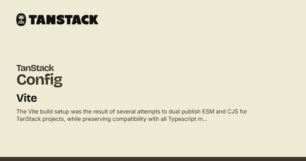 Vite | TanStack Config Docs