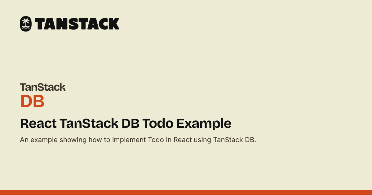 React TanStack DB Todo Example | TanStack DB Docs