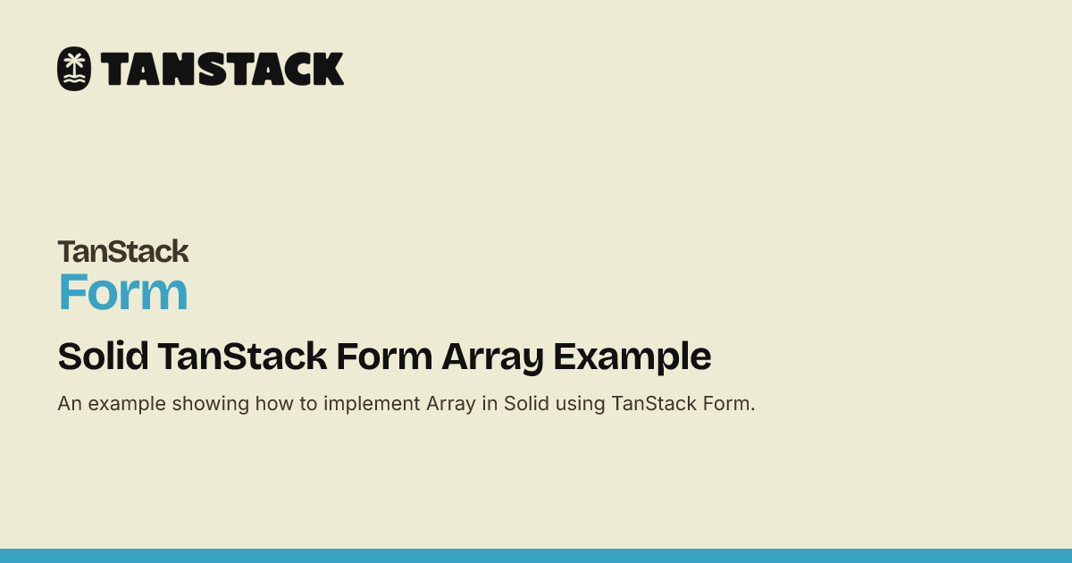 Tanstack Aggregation Sum Solid TanStack Form Array Example | TanStack Form Docs