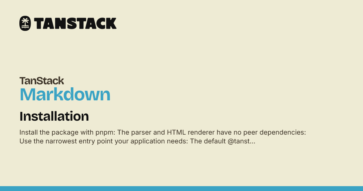 Ui Installation Machine Installation | TanStack Markdown Docs