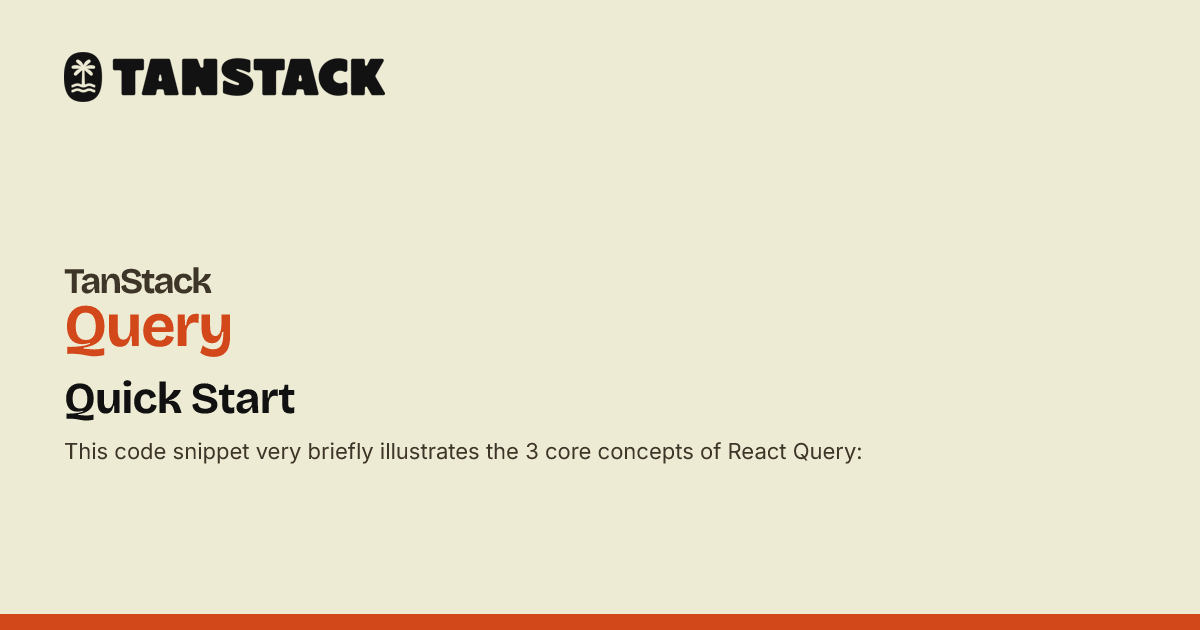 Quick Start | TanStack Query React Docs
