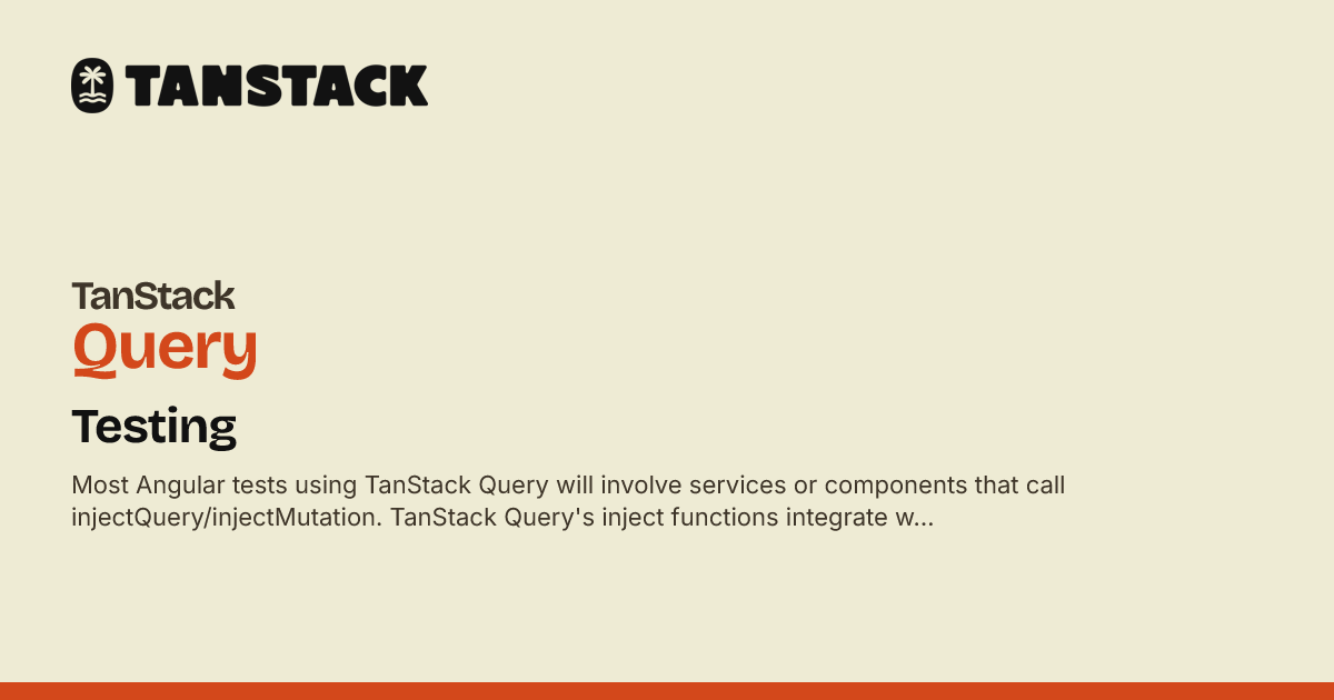 Tanstack Query Symbol Testing | TanStack Query Angular Docs