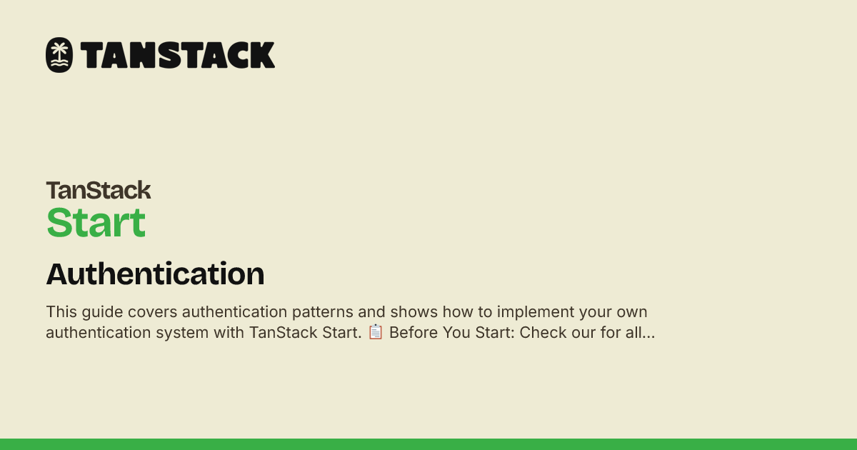 Authentication | TanStack Start React Docs