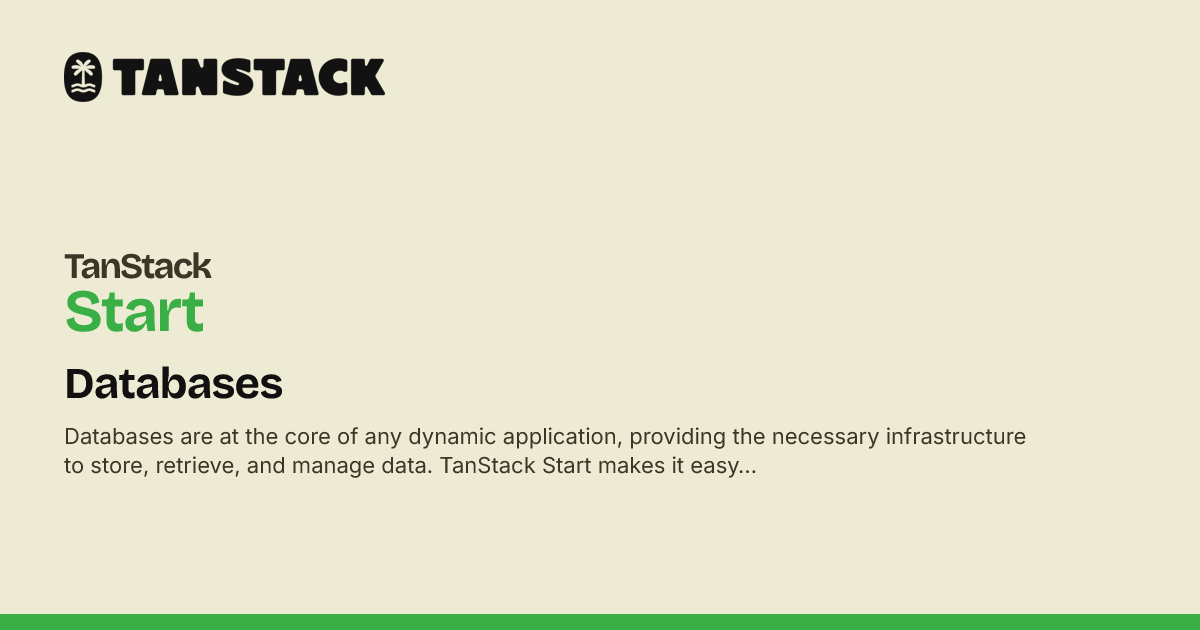 Databases | TanStack Start React Docs