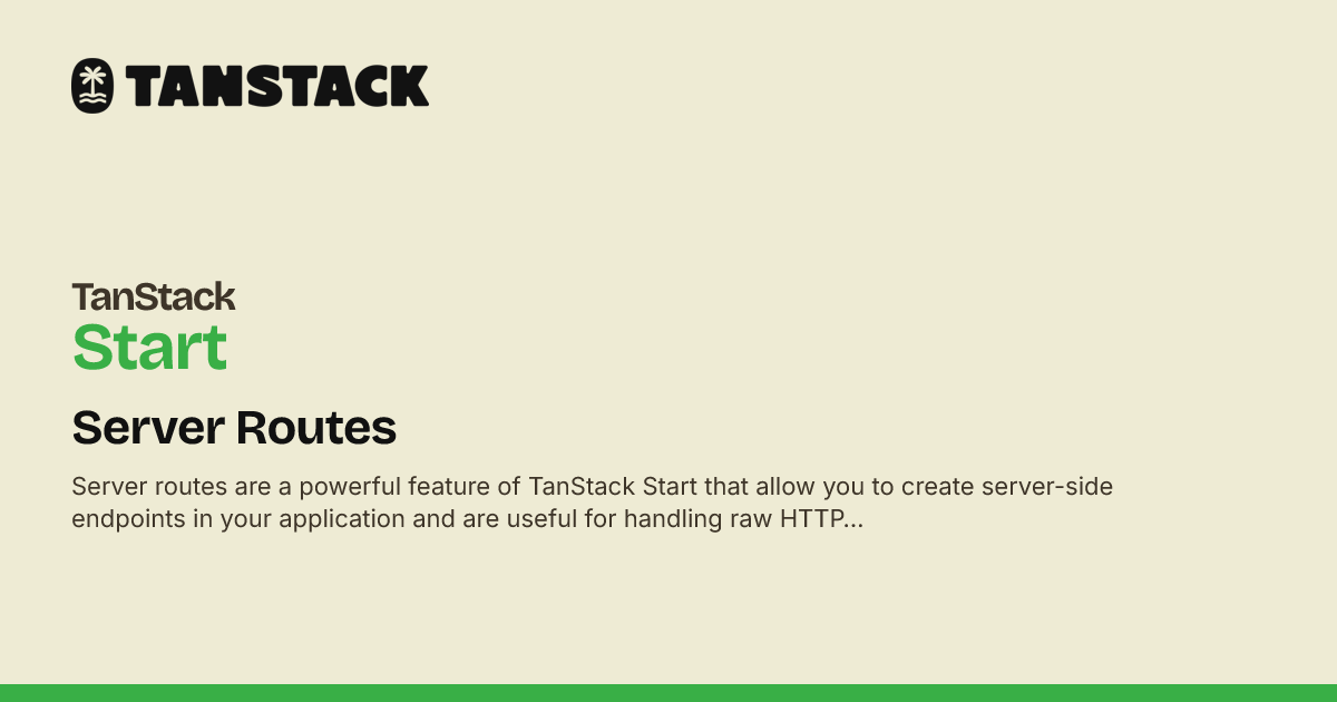 Server Routes | TanStack Start React Docs