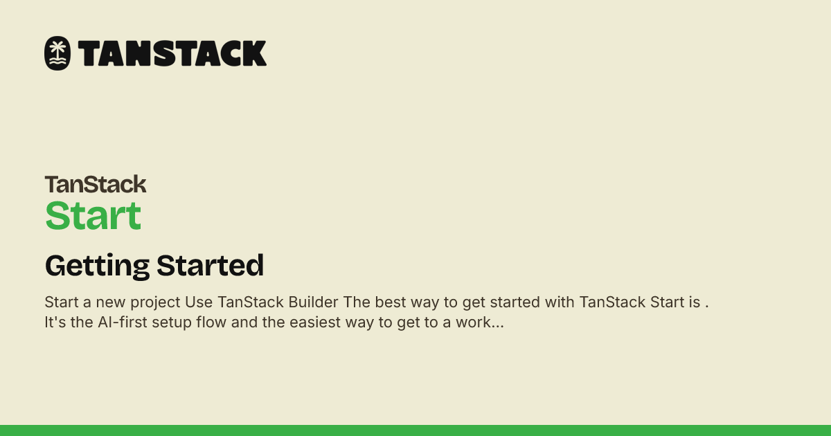 Getting Started | TanStack Start React Docs