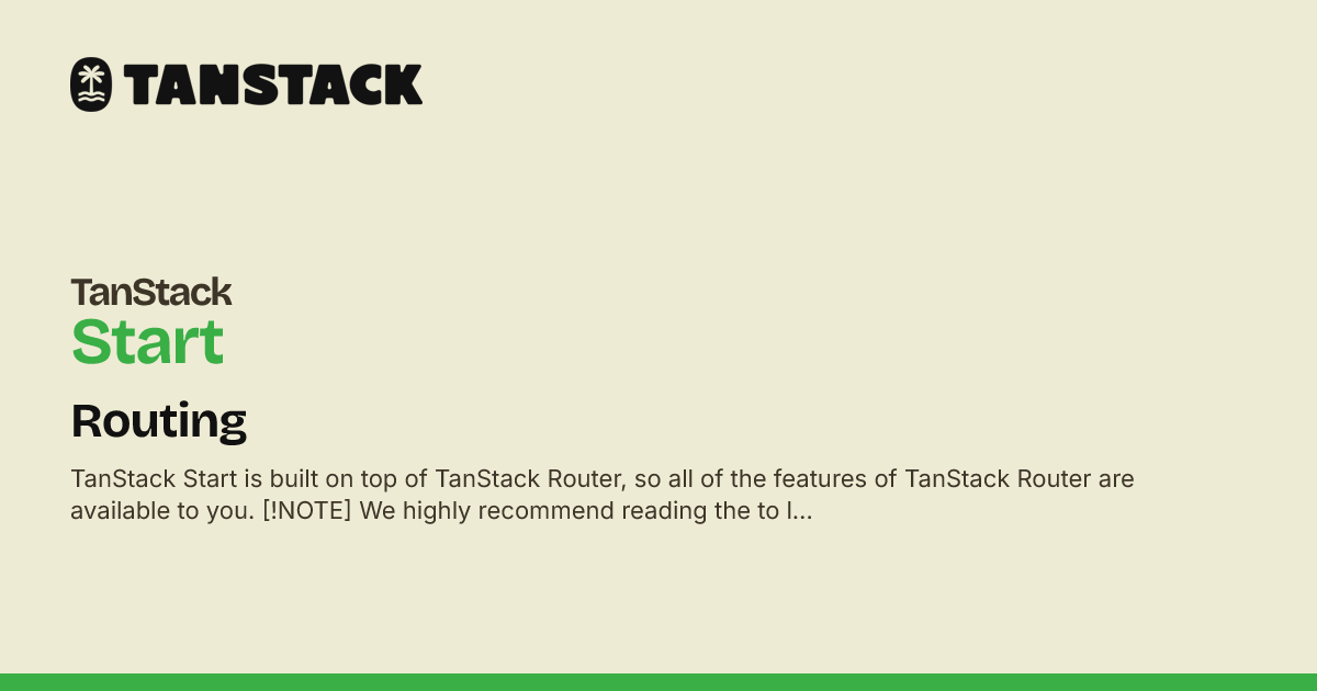 Routing | TanStack Start React Docs