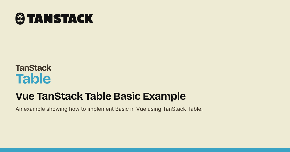 Card View Tanstack Table Vue TanStack Table Basic Example | TanStack Table Docs