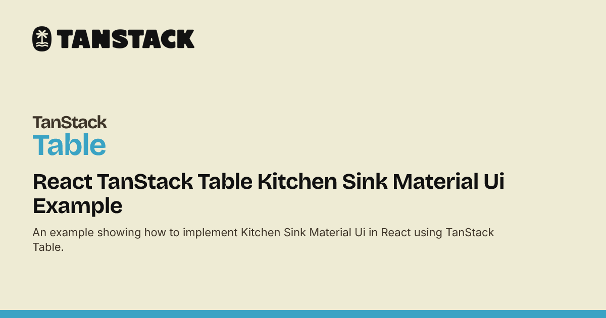 React TanStack Table Kitchen Sink Material Ui Example | TanStack Table Docs